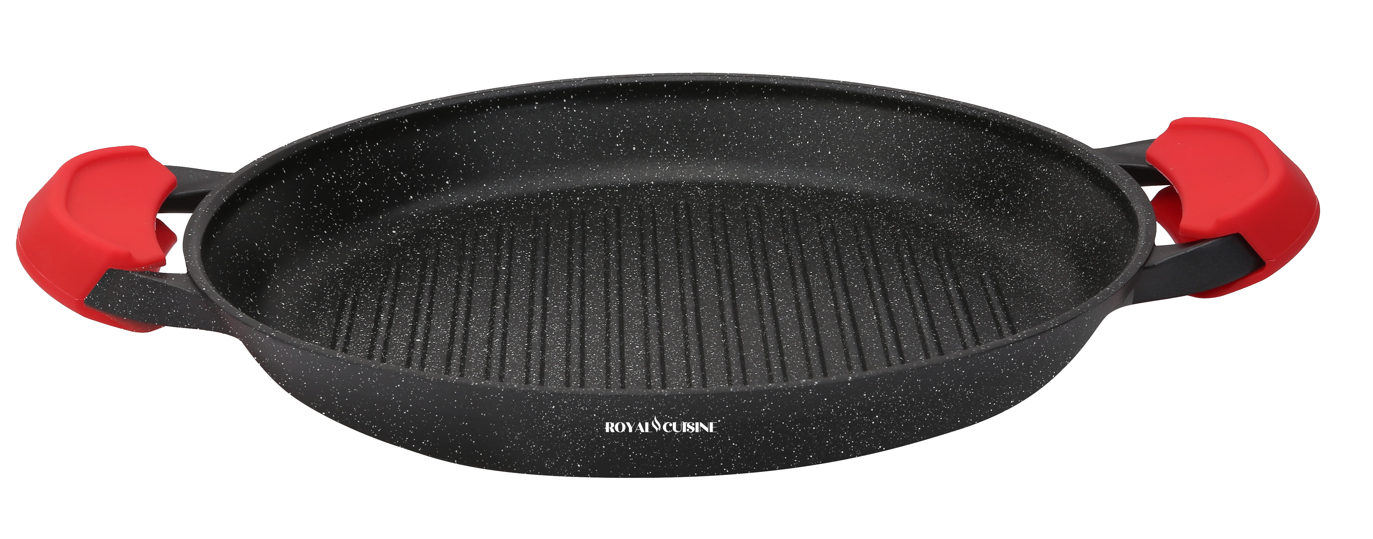 Grillpan met verwijderbare silicone handgrepen 28 en 32 CM